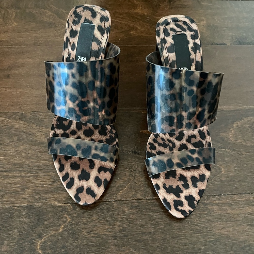 Zara Leopard Print Mules - image 1
